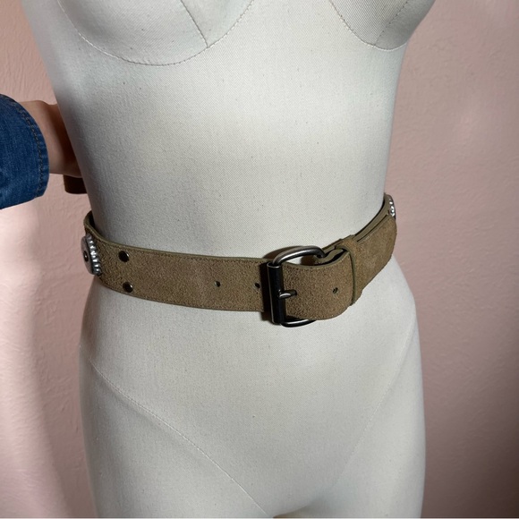 Vintage 1990 Y2K retro Southwestern Concho Soda Pop cap Wide Leather Belt Large main image 16
